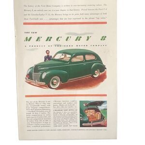 Vintage 1939 Mercury 8 Product of Ford Motor Ad Advertisement